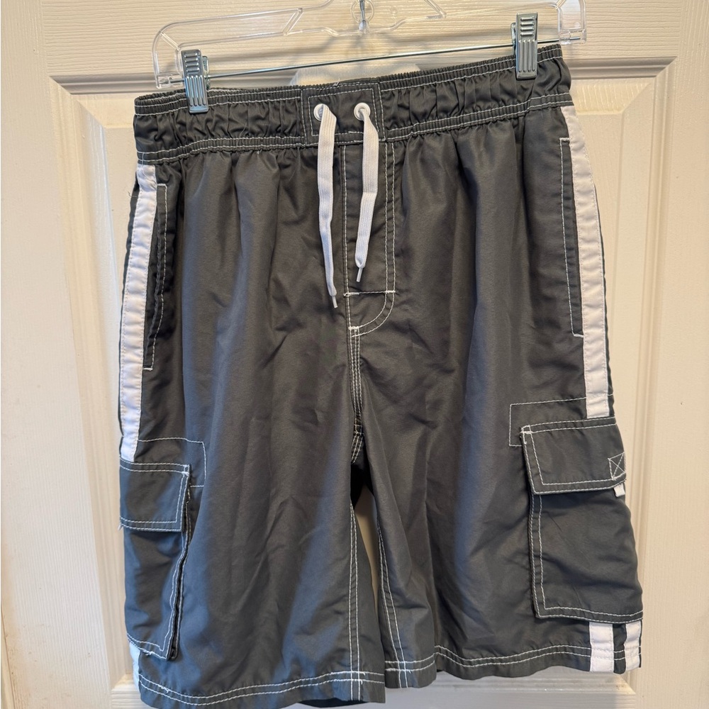 Kanu Surf Men's Gray Cargo Shorts with White Accents